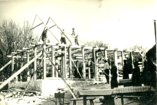Зведення несучого каркасу та даху будинку в селі Немиринці. Construction